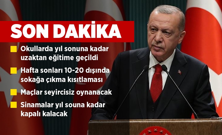 Cumhurbaşkanı Erdoğan, yasakları açıkladı